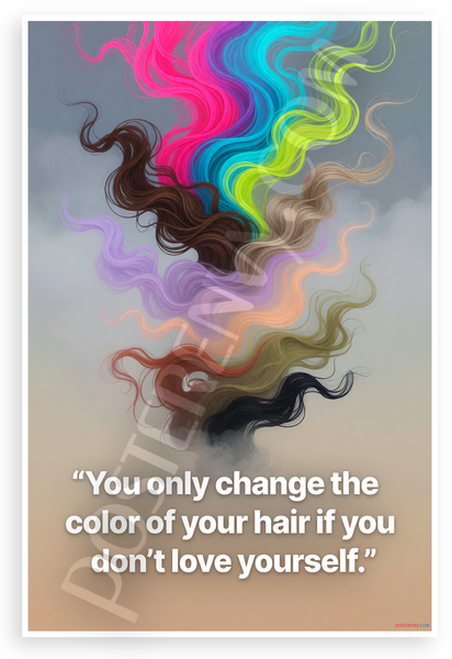 "You Only Change the Color of Your Hair If You Don't Love Yourself" Inspirational 12x18 US Made Poster