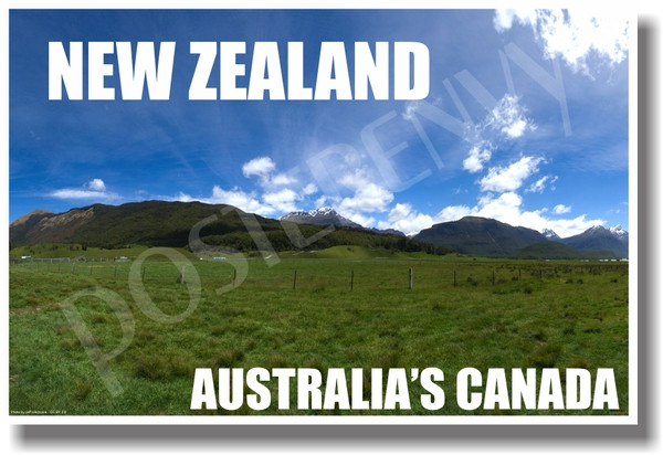 New Zealand - Australias Canada - NEW World Travel Poster