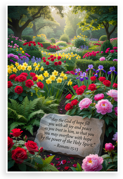Romans 15:13 "May the God of Hope Fill You" Inspirational 12x18 US Made Poster
