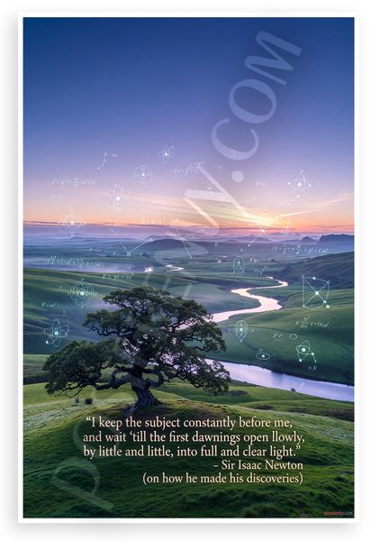 Sir Isaac Newton "I Keep the Subject Constantly Before Me" Inspirational 12x18 US Made Poster