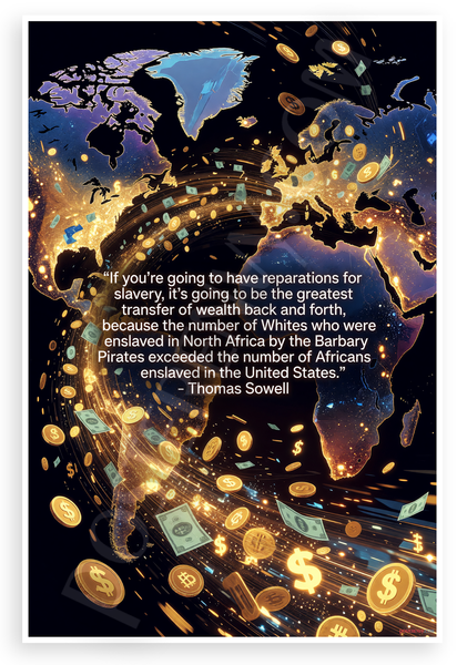 Thomas Sowell 'Reparations for Slavery Greatest Wealth Transfer' Quote 12x18 US Made Poster