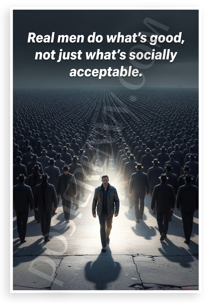 Real Men Do Whats Good Not Just Socially Acceptable Quote Motivational 12x18 US Made Poster