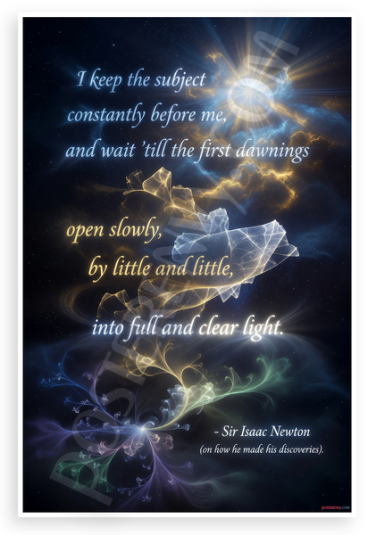 Sir Isaac Newton "I Keep the Subject Constantly Before Me" Inspirational 12x18 US Made Poster