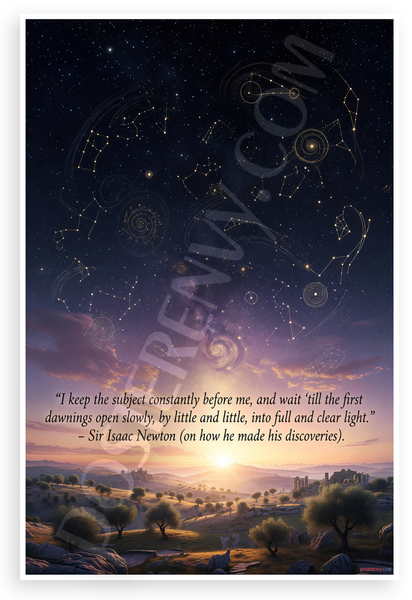 Sir Isaac Newton "I Keep the Subject Constantly Before Me" Inspirational 12x18 US Made Poster