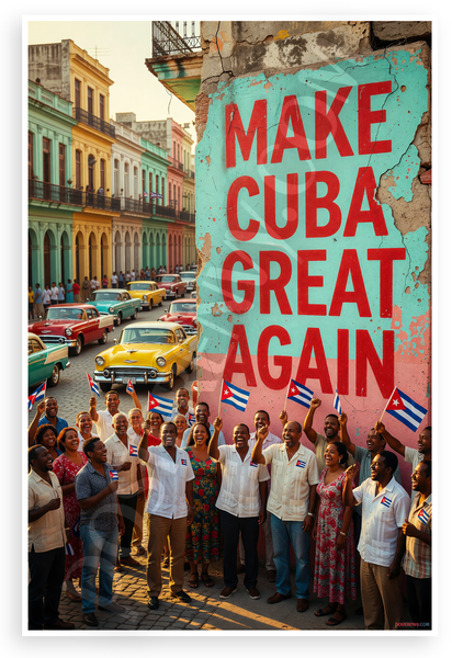 Make Cuba Great Again Havana Street Scene 12x18 US Made Poster
