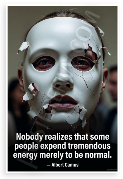 Albert Camus 'Some People Expend Tremendous Energy to Be Normal' Inspirational 12x18 US Made Poster