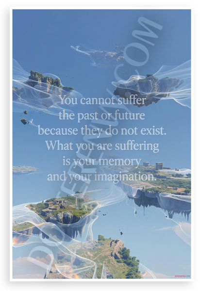 You Cannot Suffer Past or Future Quote Floating Islands Inspirational 12x18 US Made Poster