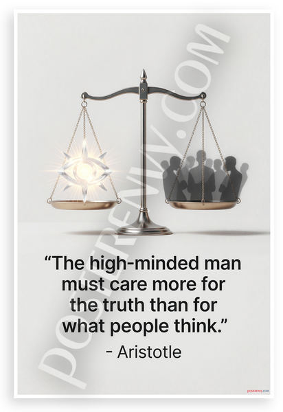 Aristotle "High-Minded Man Must Care More for Truth" Inspirational 12x18 US Made Poster