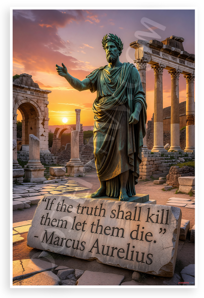 Marcus Aurelius "If the Truth Shall Kill Them Let Them Die" Inspirational 12x18 US Made Poster