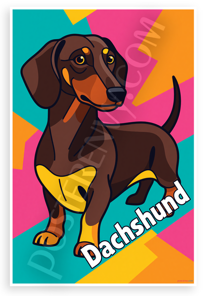 Dachshund Abstract Modern Art 12x18 US Made Poster