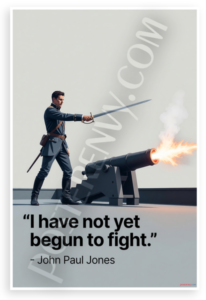 John Paul Jones "I Have Not Yet Begun to Fight" Motivational 12x18 US Made Poster