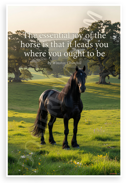 Winston Churchill "Essential Joy of the Horse" Inspirational 12x18 US Made Poster