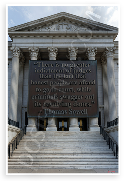 Thomas Sowell "No Greater Indictment of Judges" Inspirational 12x18 US Made Poster