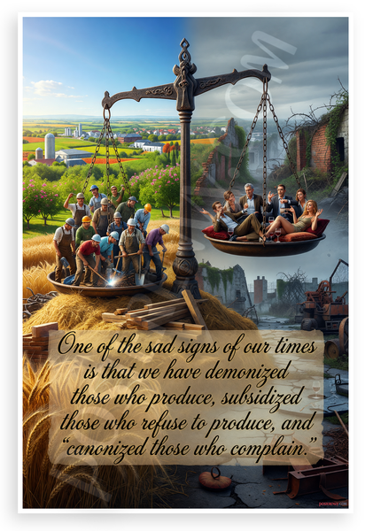 Thomas Sowell 'Demonized Producers Subsidized Refusers Canonized Complainers' Inspirational 12x18 US Made Poster