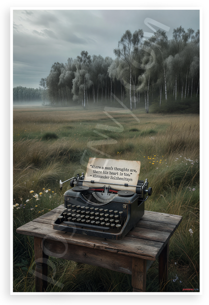 Alexander Solzhenitsyn "Where a Mans Thoughts Are There His Heart Is Too" Inspirational 12x18 US Made Poster