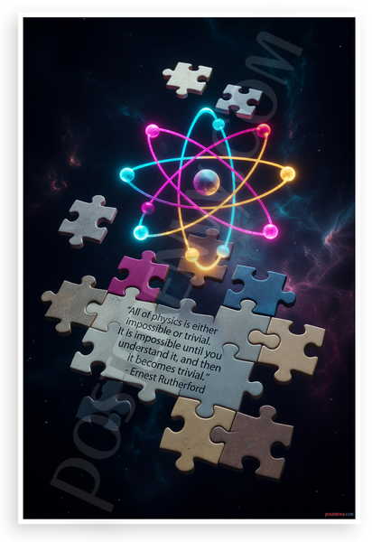 Ernest Rutherford 'All of Physics Is Either Impossible or Trivial' Science 12x18 US Made Poster