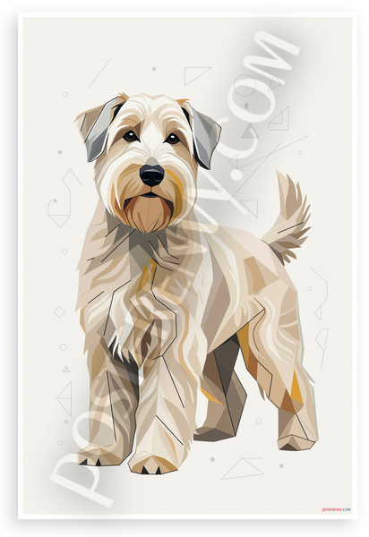 Soft Coated Wheaten Terrier Geometric Abstract Art 12x18 US Made Poster