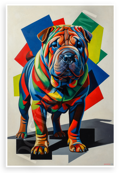 Chinese Shar-Pei Abstract Modern Art 12x18 US Made Poster