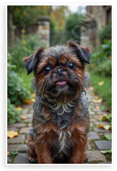 Brussels Griffon Dog Expressive Eyes Wiry Coat Portrait 12x18 US Made Poster