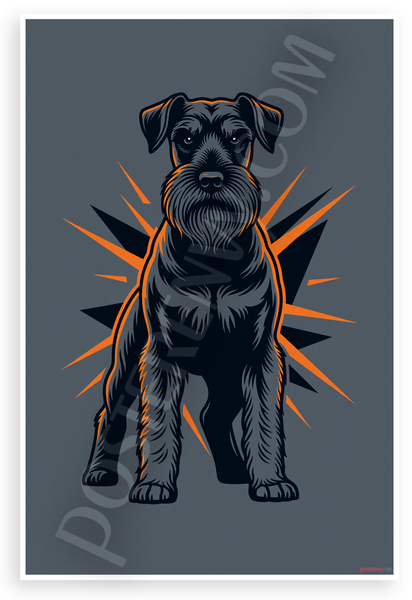 Standard Schnauzer Guard Dog Bold Graphic 12x18 US Made Poster