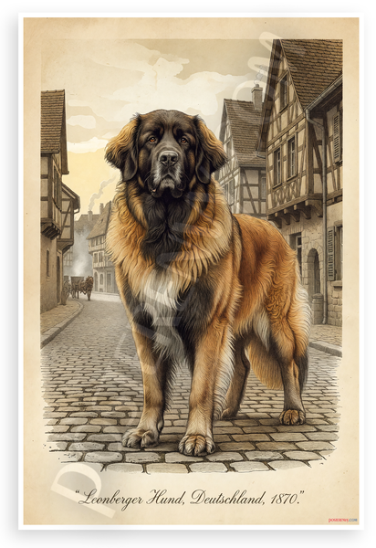 Leonberger Dog Germany 1870 Historical Vintage 12x18 US Made Poster