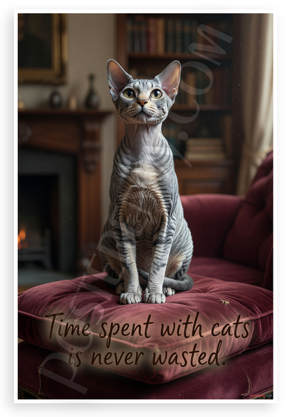 Time Spent with Cats Is Never Wasted Cat Lover 12x18 US Made Poster