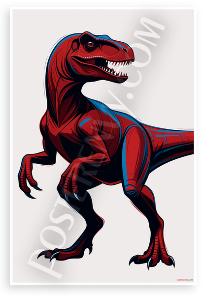 Velociraptor Majestic Abstract Portrait Wildlife 12x18 US Made Poster