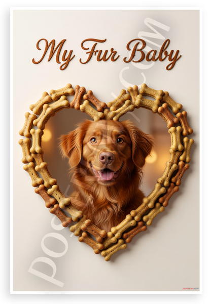 My Fur Baby Nova Scotia Duck Tolling Retriever Dog Treat Heart 12x18 US Made Poster