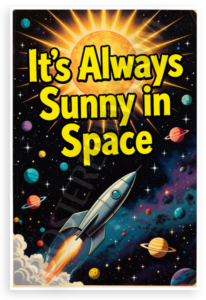 "It's Always Sunny in Space" Retro Sci-Fi 12x18 US Made Poster