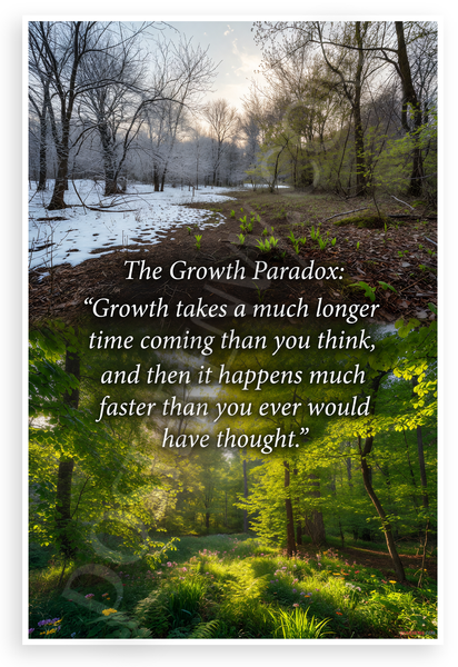 The Growth Paradox Growth Takes Longer Than You Think Quote Inspirational 12x18 US Made Poster