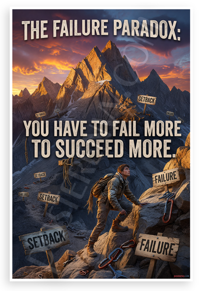 The Failure Paradox You Have to Fail More to Succeed More Motivational 12x18 US Made Poster