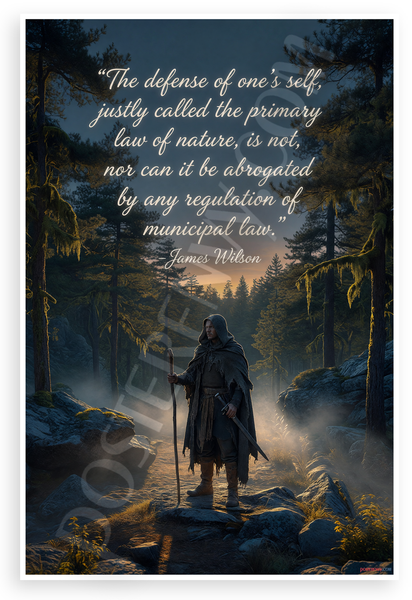 James Wilson "Defense of One's Self Primary Law of Nature" Inspirational 12x18 US Made Poster