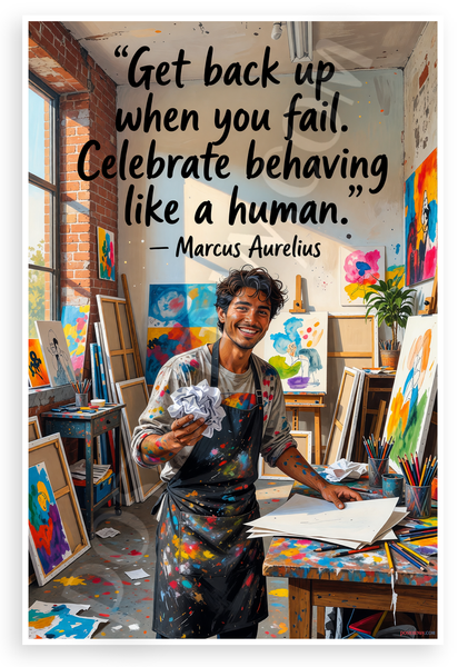 Marcus Aurelius "Get Back Up When You Fail" Inspirational 12x18 US Made Poster