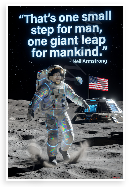 Neil Armstrong "One Small Step for Man One Giant Leap" Inspirational 12x18 US Made Poster
