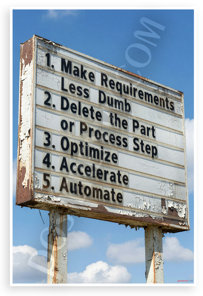 Rusted Roadside Sign Make Requirements Less Dumb Efficiency Advice 12x18 US Made Poster