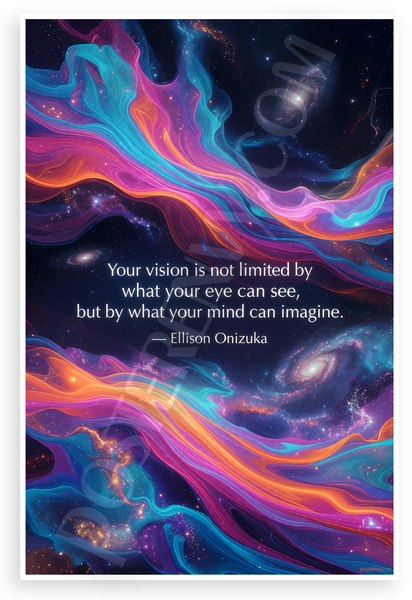 Ellison Onizuka "Your Vision Not Limited by What Eye Can See" Inspirational 12x18 US Made Poster