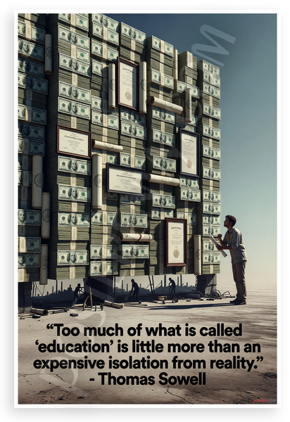 Thomas Sowell "Too Much of What is Called Education" Inspirational 12x18 US Made Poster