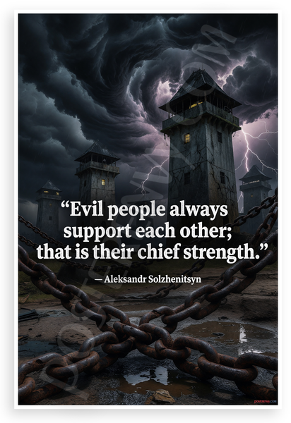 Aleksandr Solzhenitsyn "Evil People Always Support Each Other" Inspirational 12x18 US Made Poster