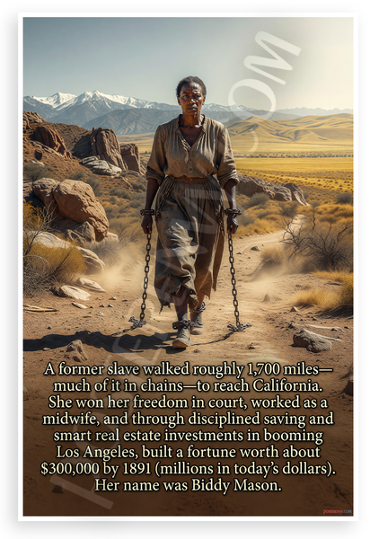 Biddy Mason Former Slave Freedom Journey Inspirational 12x18 US Made Poster