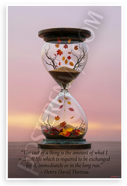 Henry David Thoreau "Cost of a Thing" Life Quote Inspirational 12x18 US Made Poster