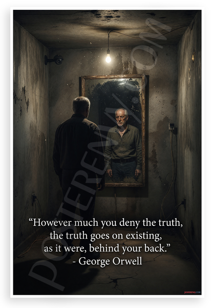 George Orwell "However Much You Deny the Truth" Dystopian 12x18 US Made Poster