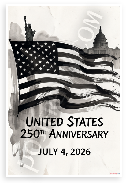 United States 250th Anniversary Statue of Liberty US Capitol Patriotic 12x18 US Made Poster