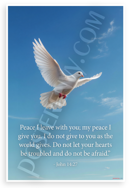 John 14:27 'Peace I Leave with You' Dove Inspirational 12x18 US Made Poster