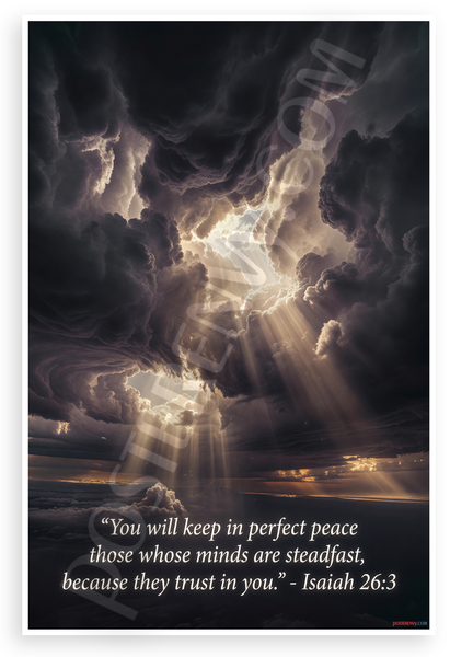 Isaiah 26:3 'You Will Keep in Perfect Peace' Inspirational 12x18 US Made Poster