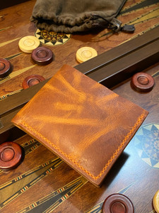 Simple Bifold - 4 Card Slots - Orange Stitching
