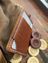 Card Holder - 3 Slots - Blue Stitching