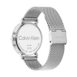 Vista trasera del Calvin Klein Modern Mesh 25200045 con caja de acero y correa de malla milanesa