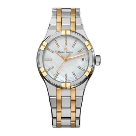 Reloj Maurice Lacroix Aikon Cuarzo 35mm AI1106-PVP02-170-1 bicolor con esfera plateada