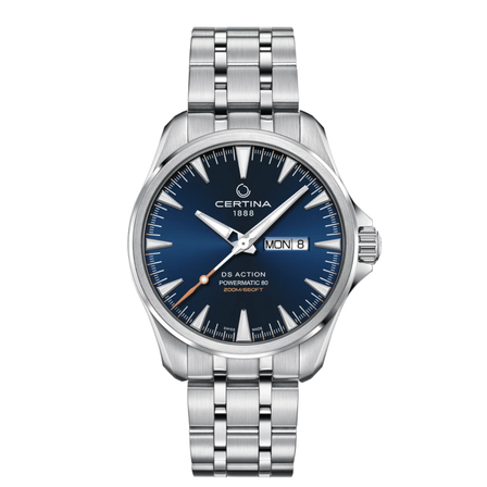 Reloj Certina DS Action Day-Date C032.430.11.041.00 automático con esfera azul y brazalete de acero