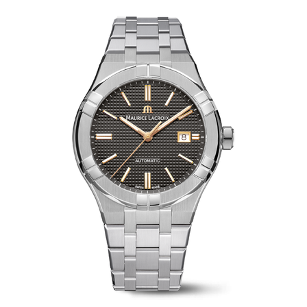 Reloj Maurice Lacroix Aikon Automático 42mm AI6008-SS002-331-1 con esfera gris y brazalete de acero